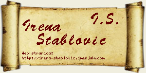 Irena Stablović vizit kartica